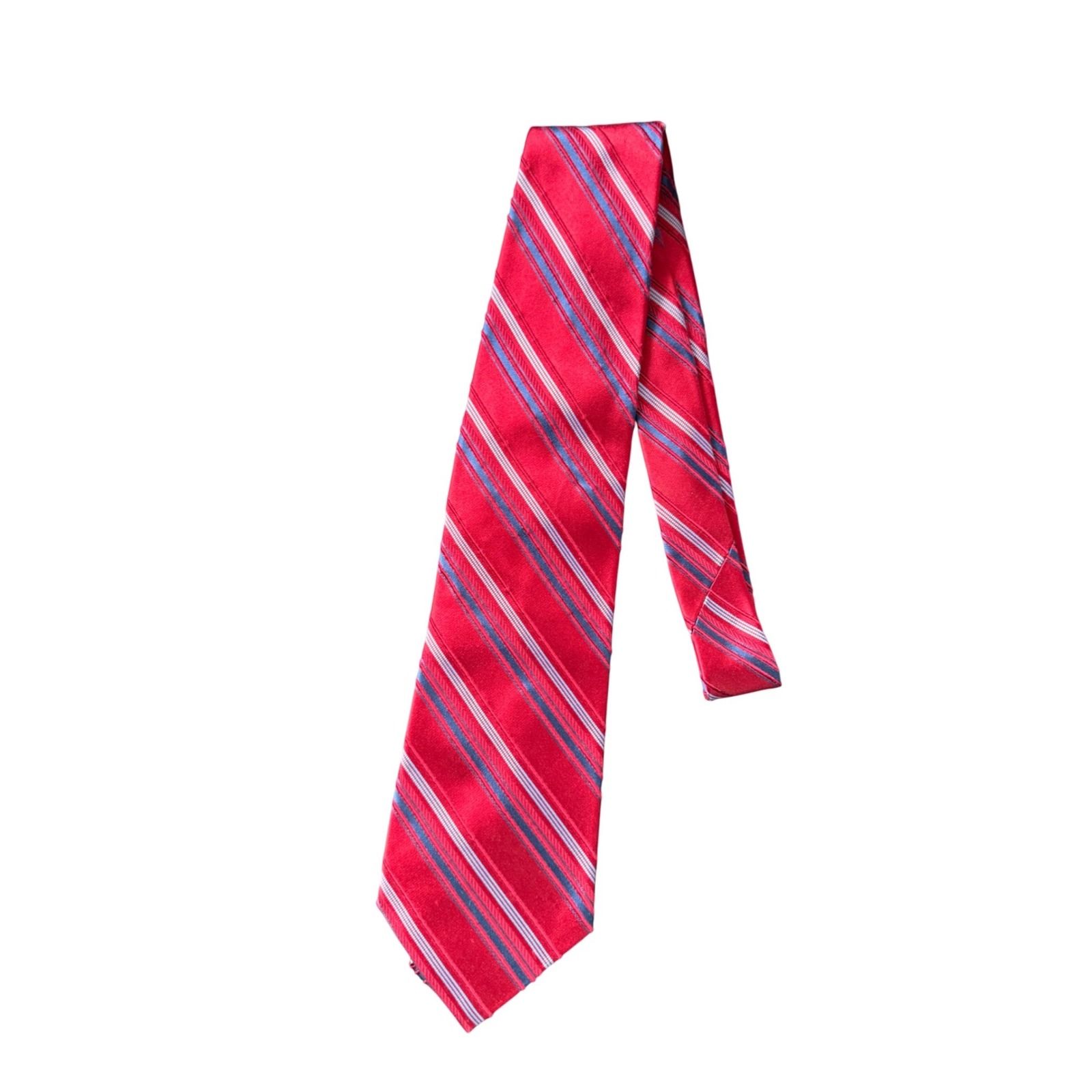 Daniel Cremieux Fumagalli's Red Striped Silk Tie Hand Tailored Mens Necktie Usa